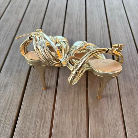 Akira Gold strap around the ankle heels. - Picture 4 of 5